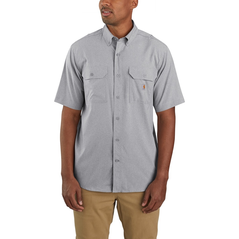 Carhartt Men's Force Relaxed Fit Lightweight Short-Sleeve Shirt Gray Large